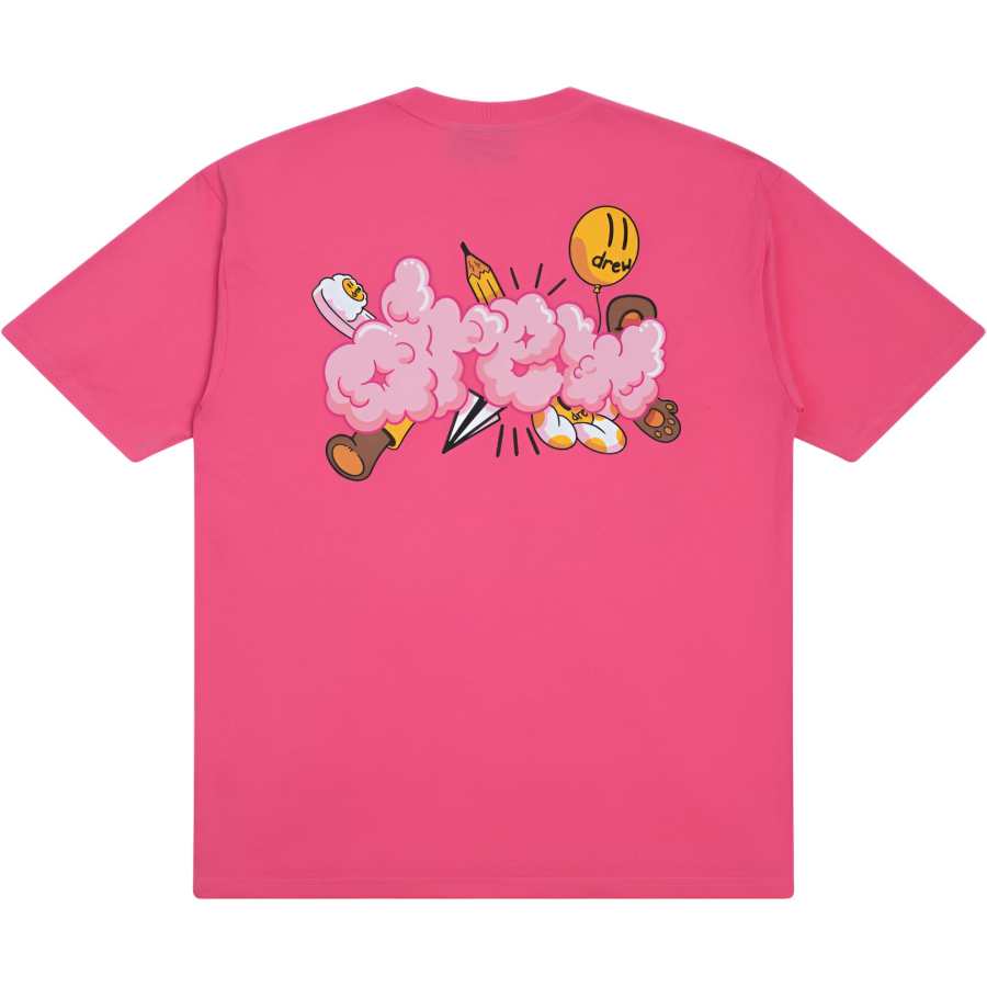 Drew House Letter Logo Series T Shirt Unisex Warm Pink