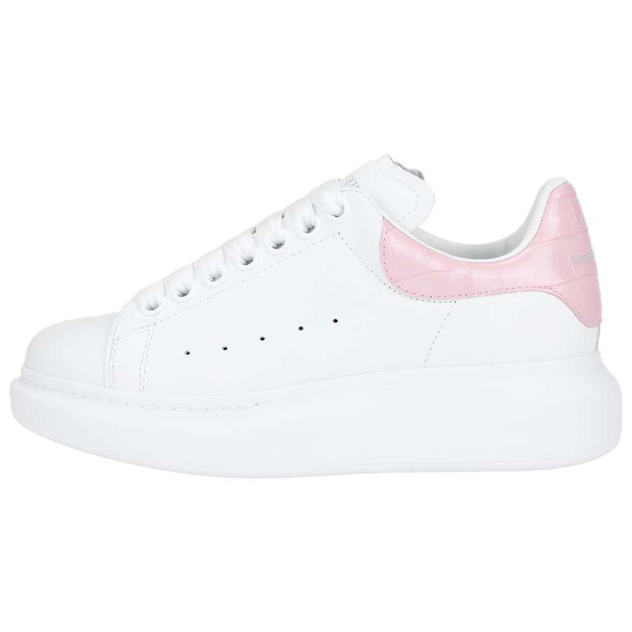 Alexander McQueen Oversized leather crocodile-effect heel sneakers Women's