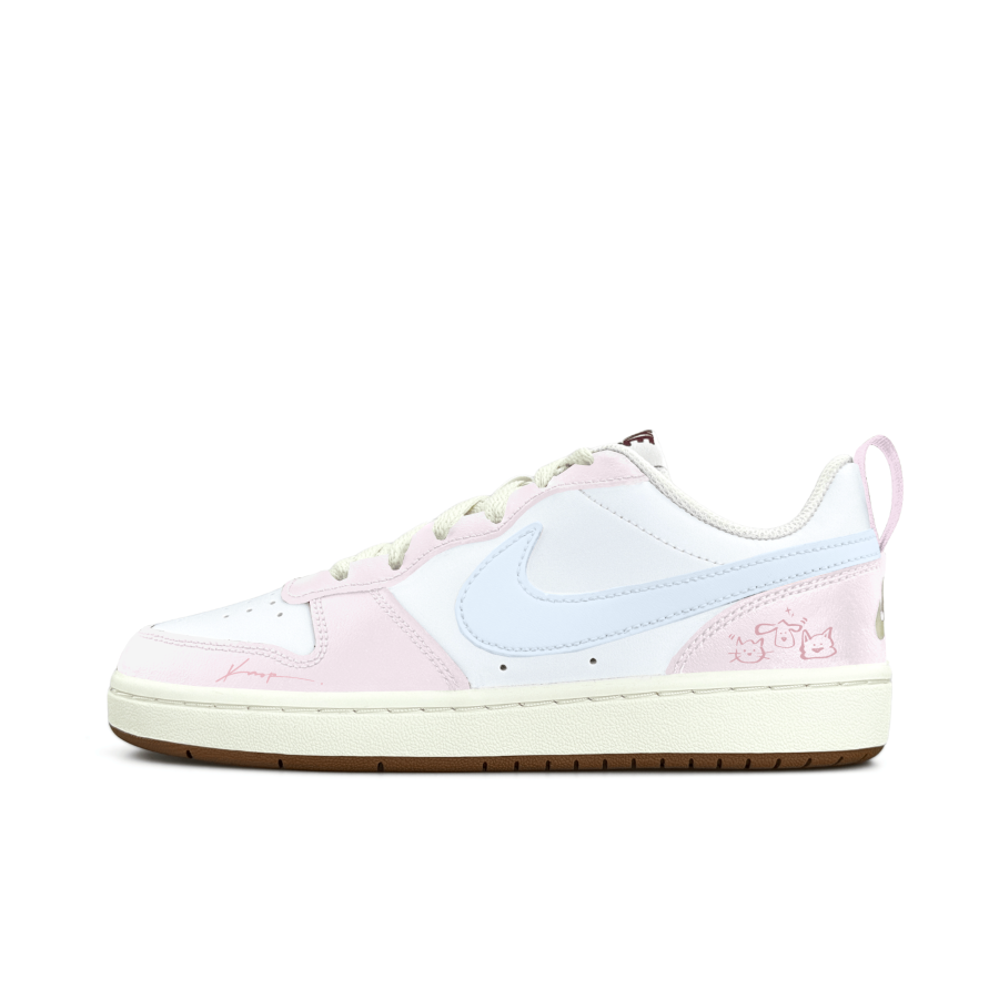 Nike Nike Court Borough Cute Pet Design Companion Slip Resistant Abrasion Resistant Low top Kids' Skateboarding Shoes