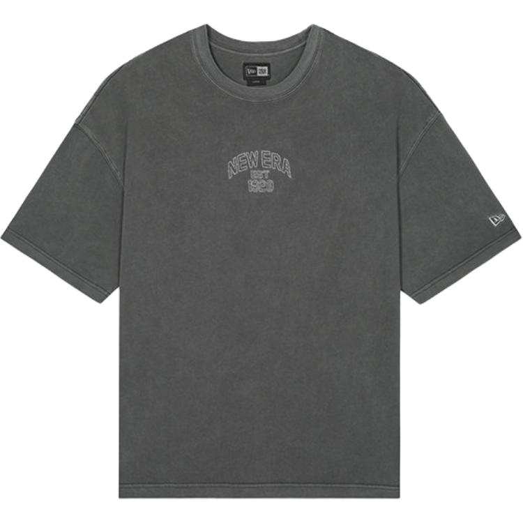 New Era T Shirts Unisex Washed Black Crew Neck Moderate