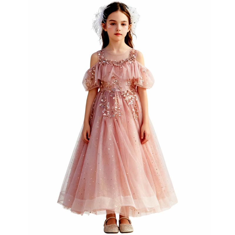 YALU Grade School Dresses Lapel Moderate Midi Skirt Stretch