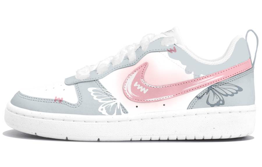 Nike Nike Court Borough Leather Low top Kids' Skateboarding Shoes White Pink Teenagers