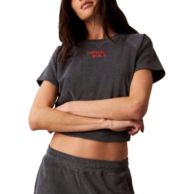 Calvin Klein T Shirts Women's Gray Crew Neck