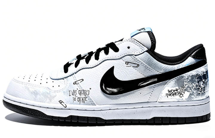 Nike Nike Big Do As You Please Synthetic Leather Coverage Low top Skateboard Shoes Men's White Gray