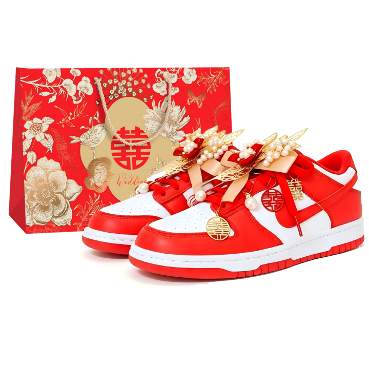 Nike Nike Dunk Abrasion Resistant Low top Skateboard Shoes Unisex Red