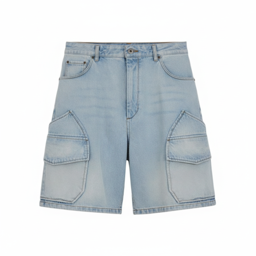 LOEWE LOEWE Denim Shorts Men's Washed Blue Moderate