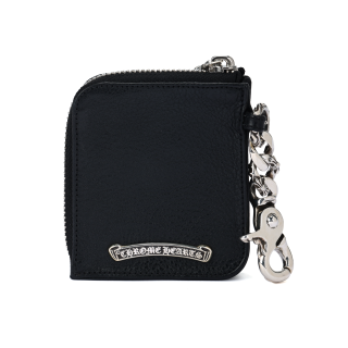 Chrome Hearts Cow Leather Card Holder, Wallet Unisex Black