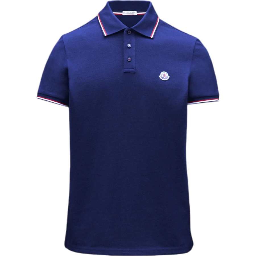 Moncler SS22 Polo Shirts Men's Indigo Lapel Moderate Straight Fit