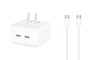 Apple Original 35W Horizontal Dual USB C Port, Power Supply Adapter Charging Set