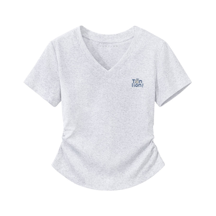 Tonlion T Shirts Women's V Neck Thin Nipped In Waist