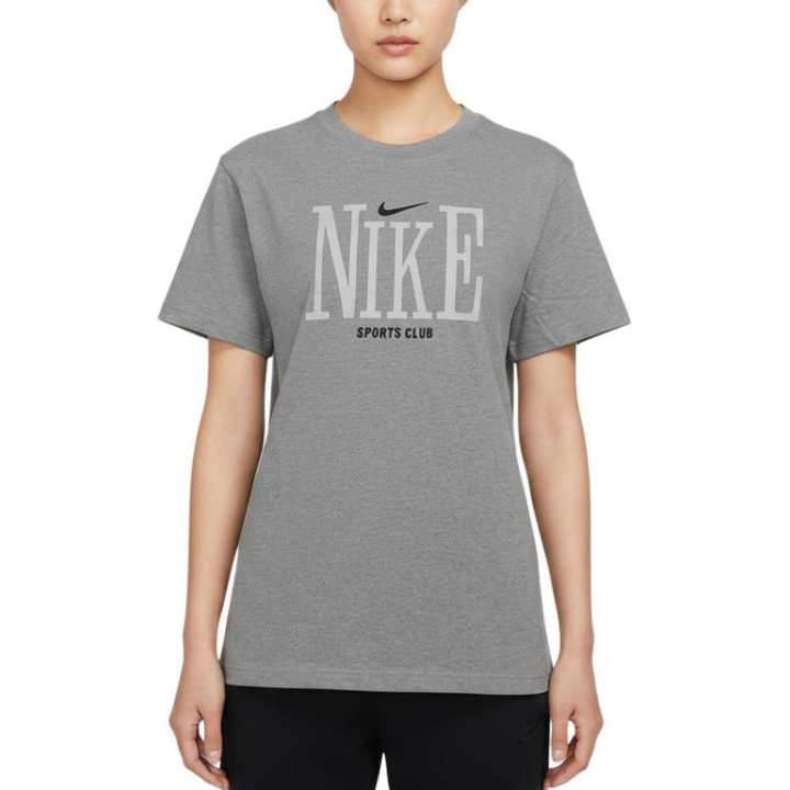 Nike Nike T Shirts Women's Gray Crew Neck Moderate