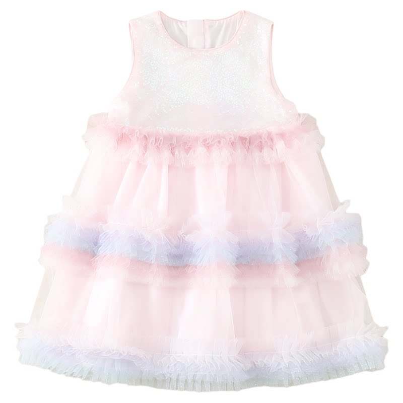 Disney Kids Dresses Crew Neck Thin Midi Dress Non Stretch