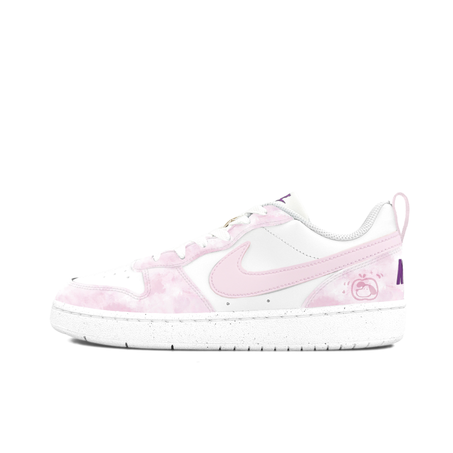 Nike Nike Court Borough Peach Pink Star Slip Resistant Abrasion Resistant Low top Kids' Skateboarding Shoes Pink White