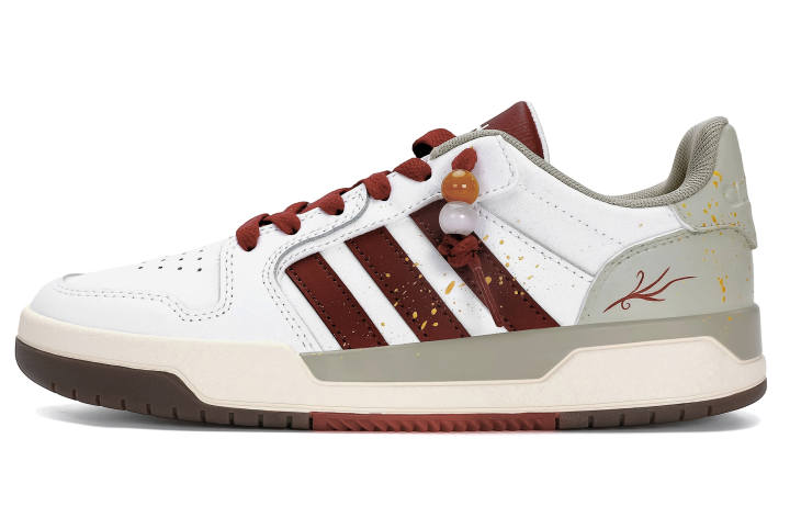 Adidas Adidas Slip Resistant Abrasion Resistant Low top Skateboard Shoes Unisex White Red