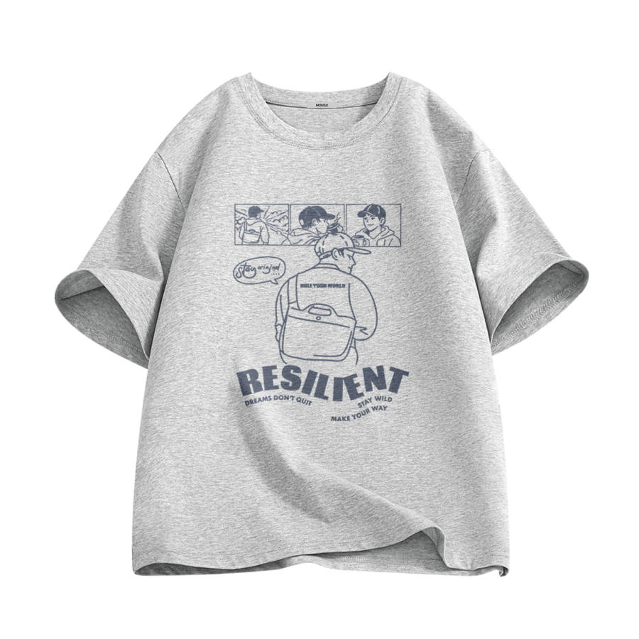 MINISO T Shirts Unisex Crew Neck Moderate Heavyweight