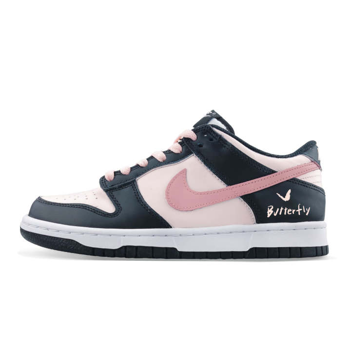 Nike Nike Dunk Dancing Tale Leather Slip Resistant Waterproof Lightweight Cushioning Low top Kids' Skateboarding Shoes Pink