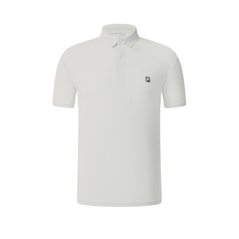 FILA Fitness Polo Shirts Men's Elegant Pure Gray GY Polo Collar Moderate Straight Fit