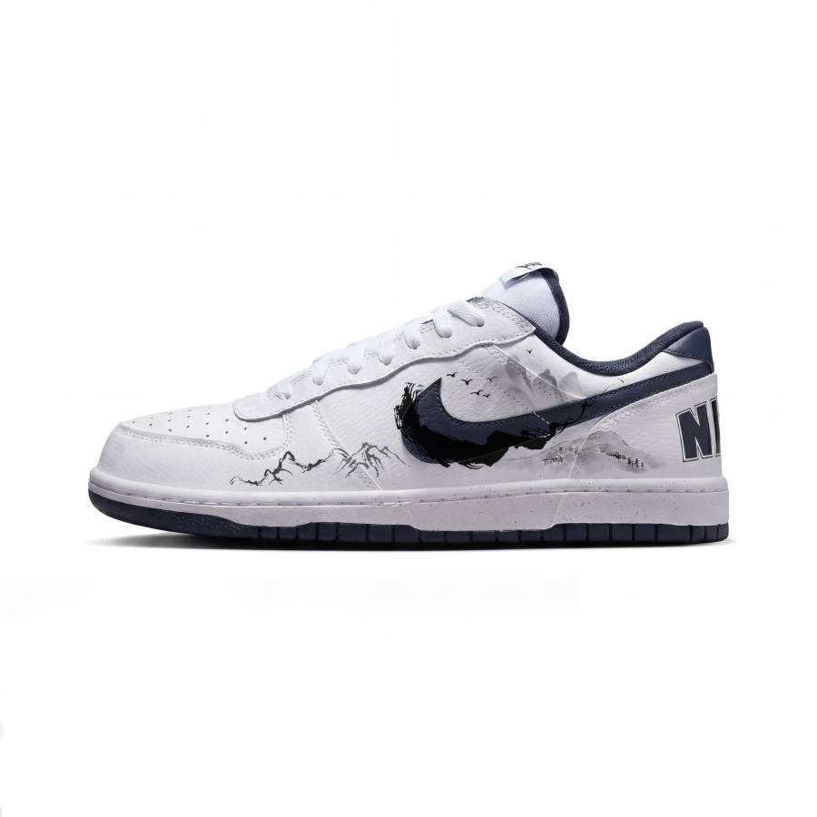 Nike Nike Big Ink Wash Mountain Green Synthetic Leather Abrasion Resistant Breathable Low top Skateboard Shoes Men's