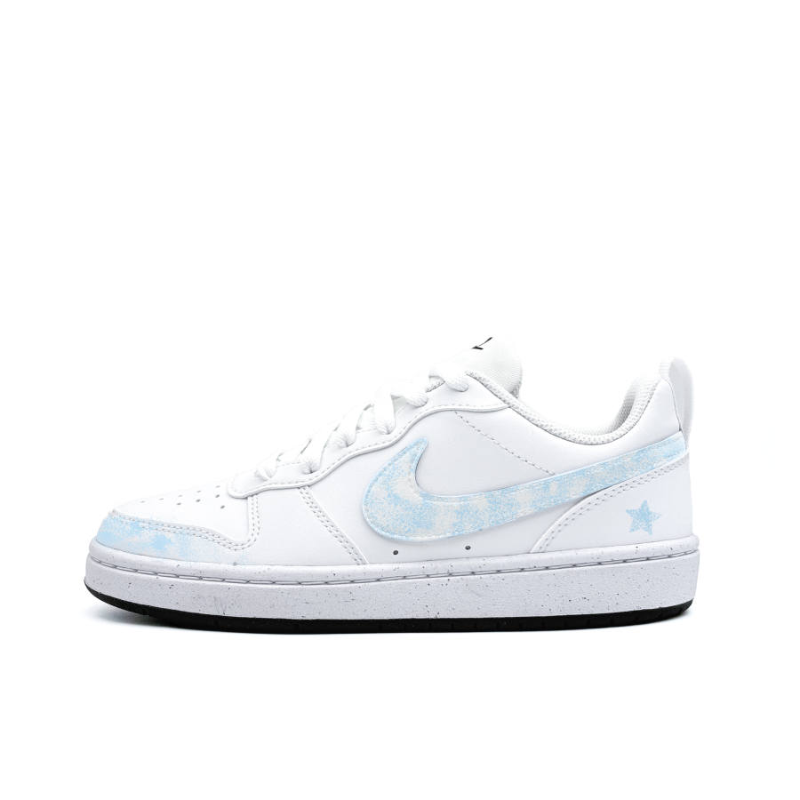 Nike Nike Court Borough Blue Star White Mist Synthetic Leather Low top Kids' Skateboarding Shoes Blue White Teenagers