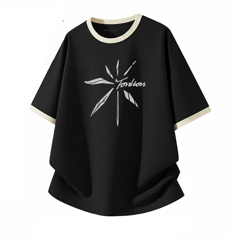 Tonlion T Shirts Unisex Crew Neck Thin Straight Fit