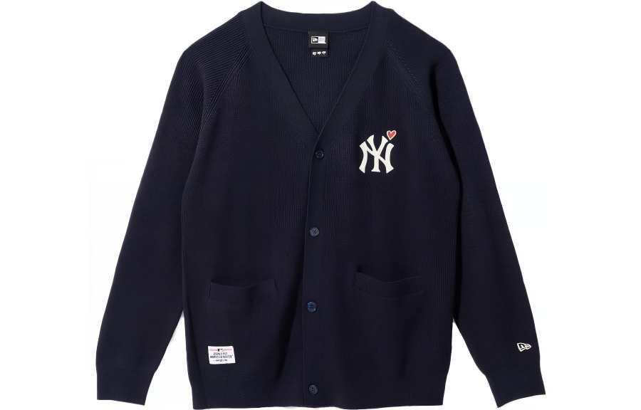 New Era Knitwear Unisex Blue V Neck Moderate