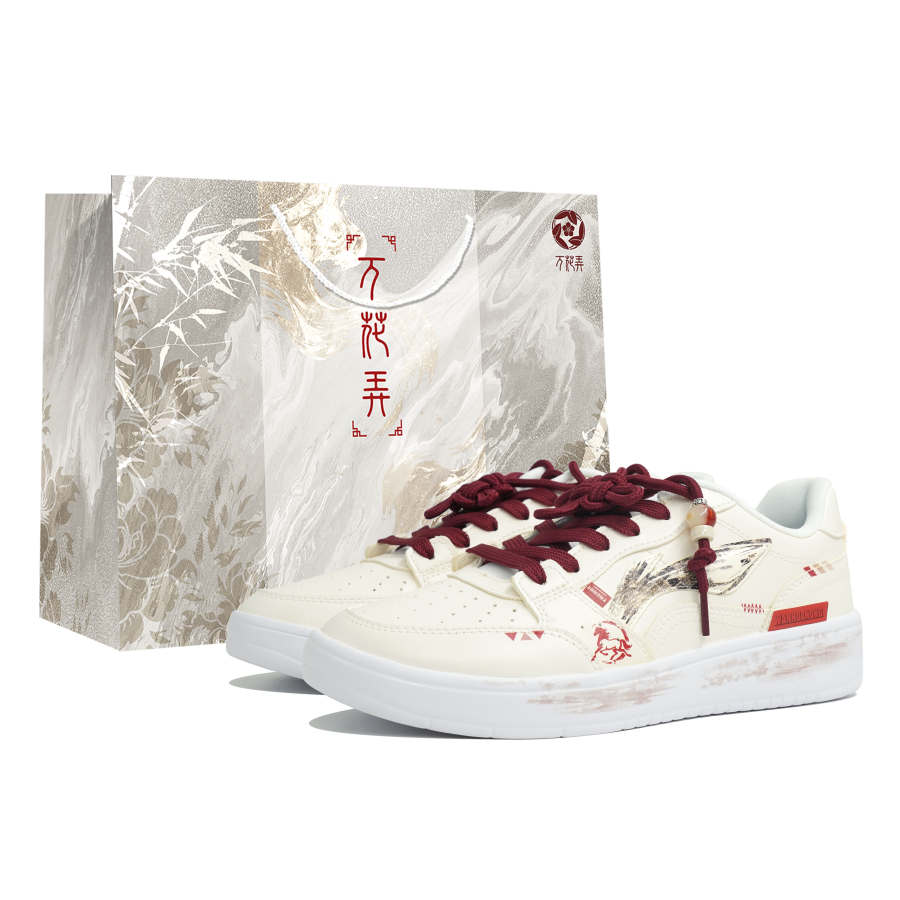 Li-Ning Li Ning Sycee Abrasion Resistant Slip Resistant Low top Skateboard Shoes Unisex White