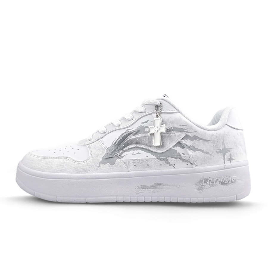 Li-Ning Li Ning Floating Boat Cushioning Breathable Low top Skateboard Shoes Women's Gray White