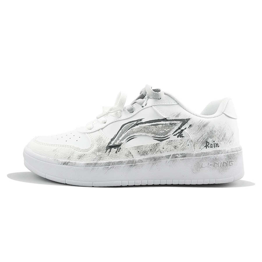 Li-Ning Li Ning Floating Boat Abrasion Resistant Lightweight Low top Skateboard Shoes Women's Gray Black White