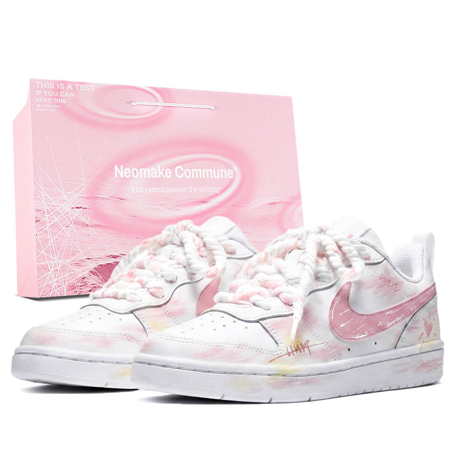 Nike Nike Court Borough Slip Resistant Abrasion Resistant Low top Skateboard Shoes Women's Beige Pink
