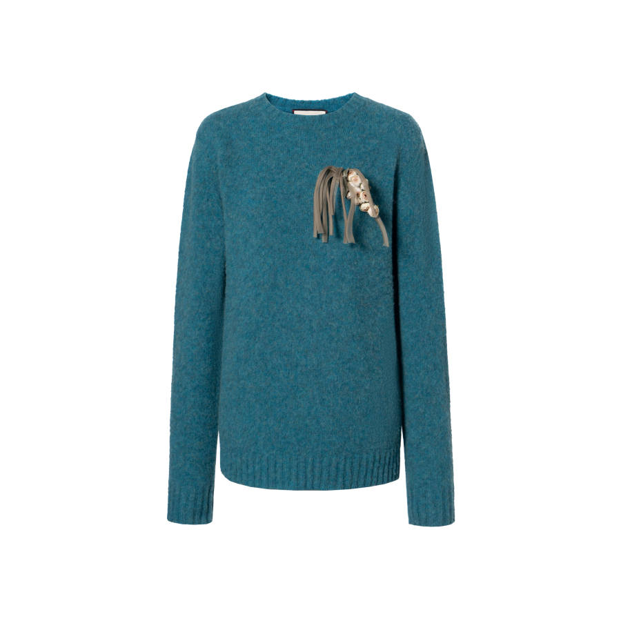 GUCCI Sweaters Women's Blue Crew Neck Moderate Other