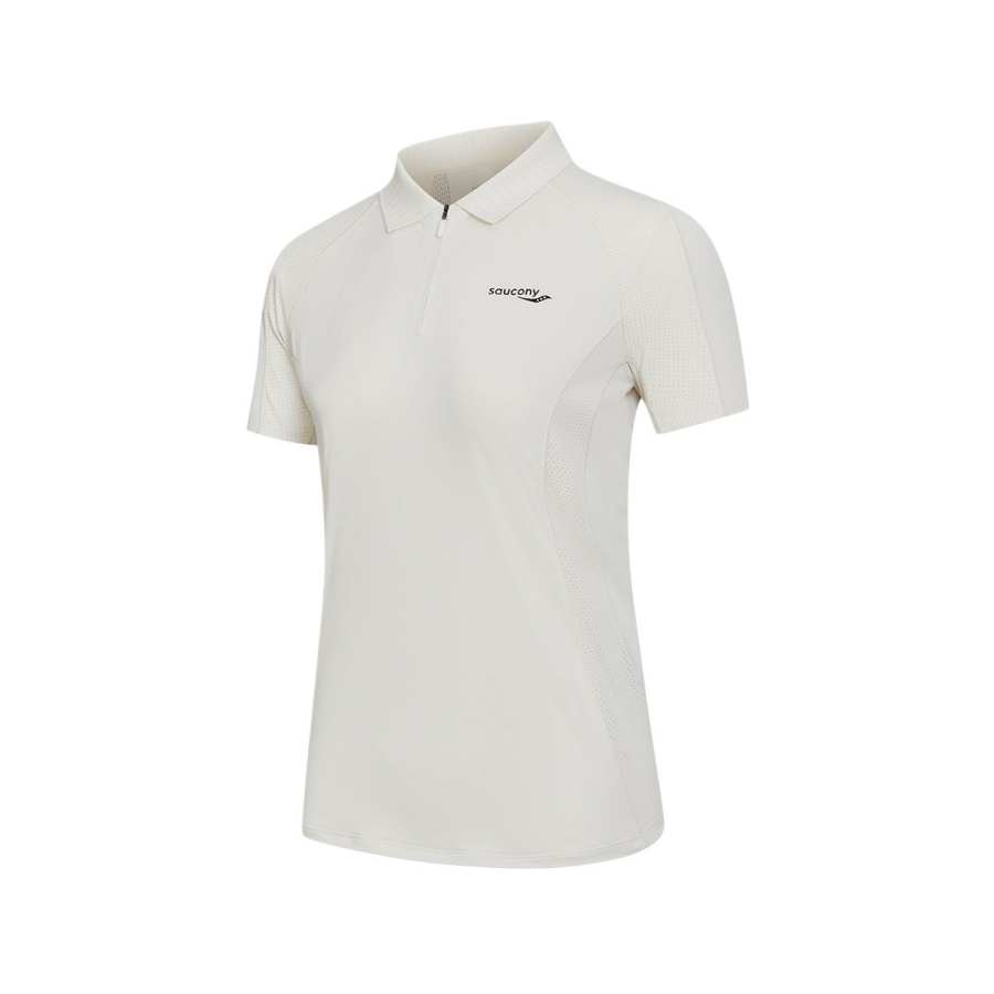 Saucony Polo Shirts Women's Cream White Lapel Moderate