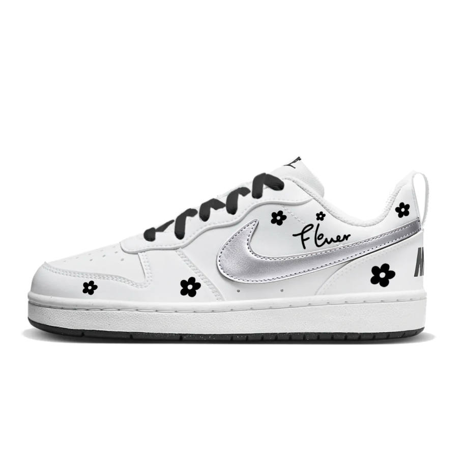 Nike Nike Court Borough Floral Scent Skateboard Shoes Casual Shoes Women's Silver White