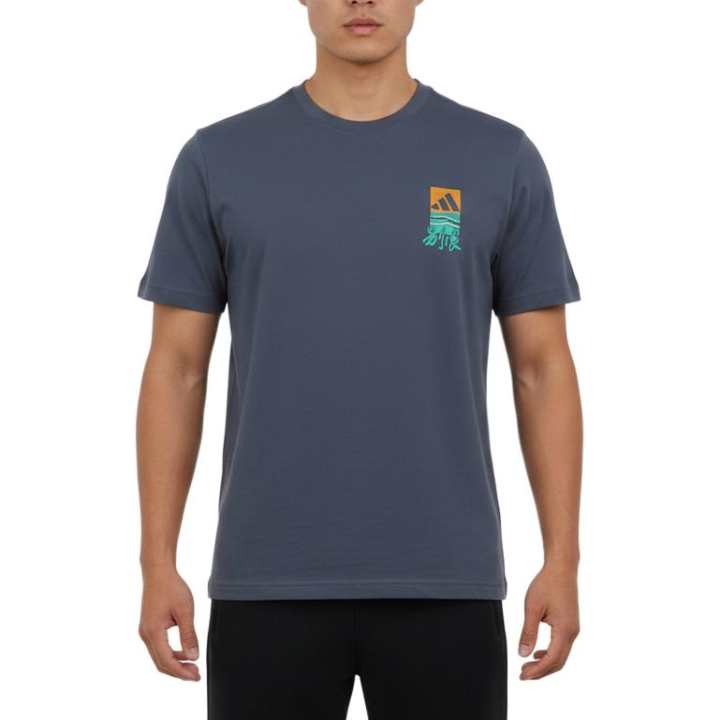 Adidas Adidas T Shirts Men's Navy Blue Crew Neck Moderate