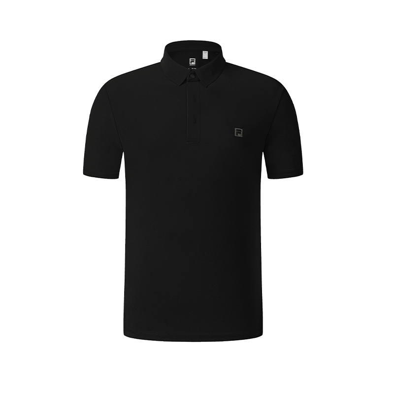 FILA Fitness Polo Shirts Men's Pitch Black BK Polo Collar Moderate Straight Fit
