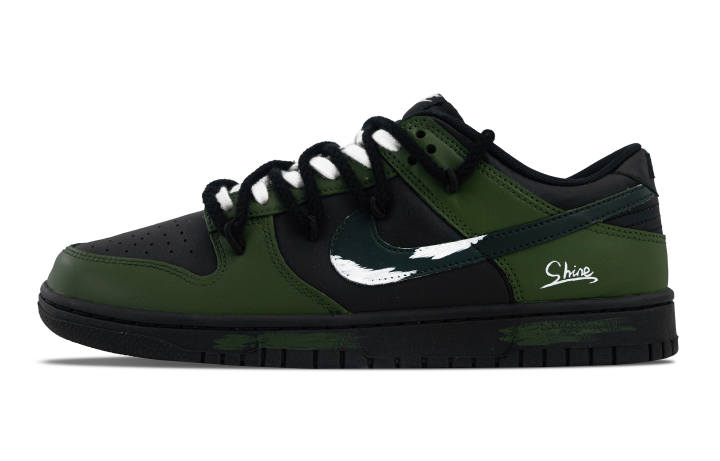 Nike Nike Dunk Abrasion Resistant Low top Skateboard Shoes Men's Black Green