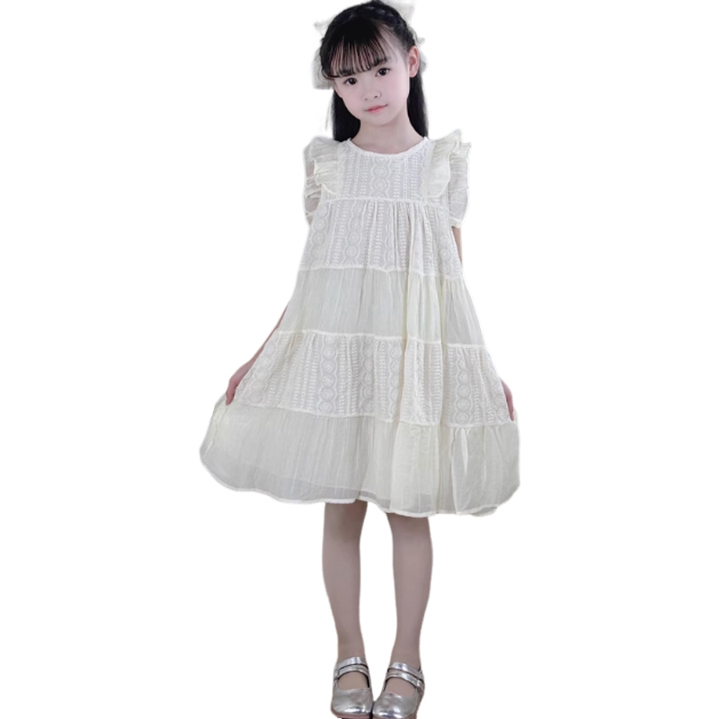 YALU Grade School Dresses Crew Neck Moderate Midi Skirt