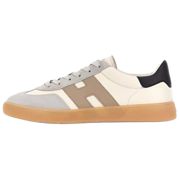 HOGAN Cool Low top Skateboard Shoes Men's Yellow Logo Green Tail