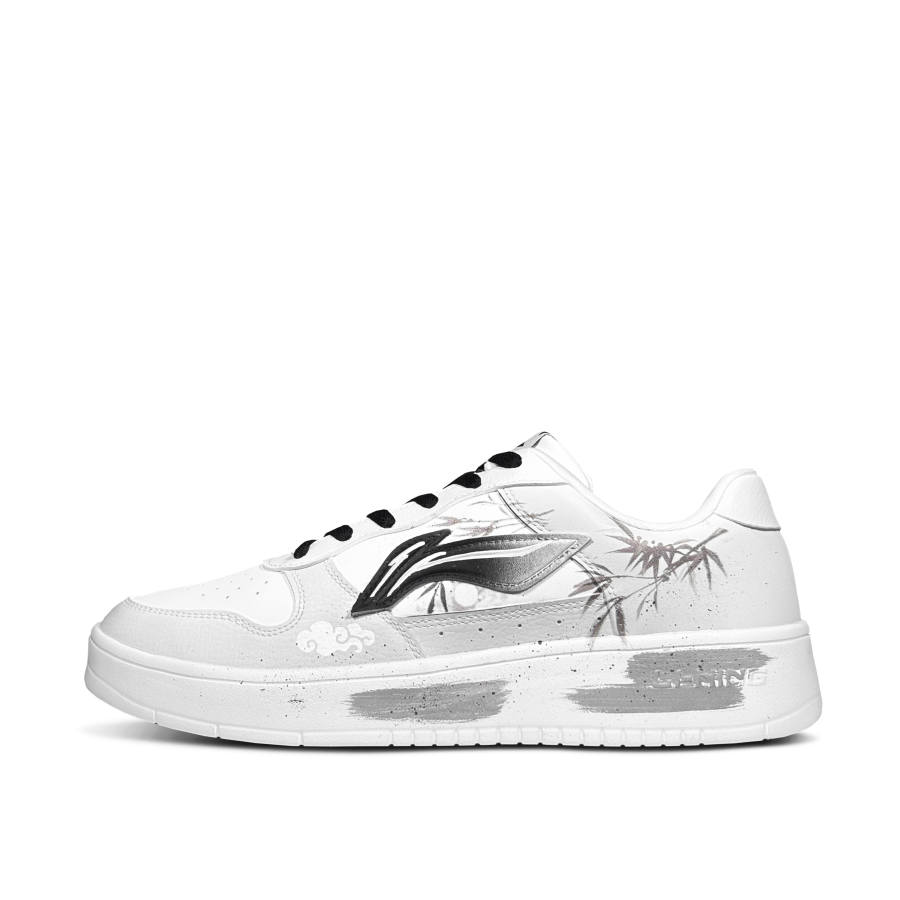 Li-Ning Li Ning Floating Boat Abrasion Resistant Lightweight Low top Skateboard Shoes Men's Gray Black White