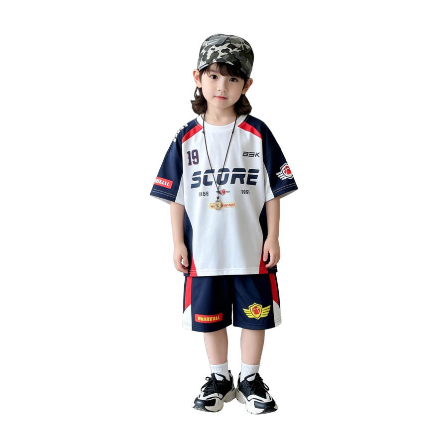 Lanza Kids Casual Sportswear Crew Neck Thin Stretch
