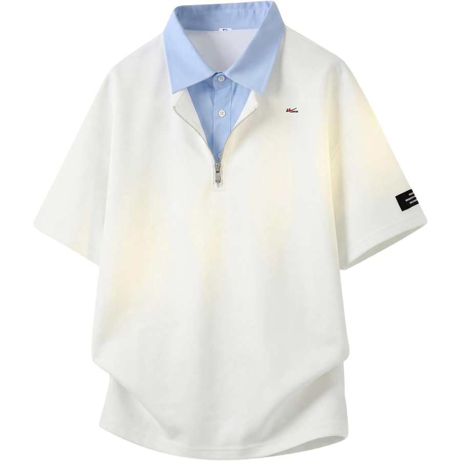 WARRIOR WARRIOR Polo Shirts Unisex Lapel Thin Mock Two Piece