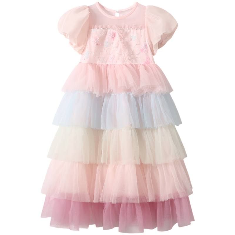YALU Grade School Dresses Crew Neck Moderate Midi Skirt