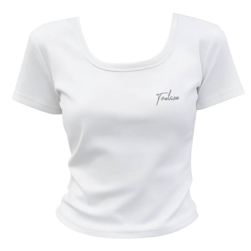 Tonlion T Shirts Women's Square Collar Thin Straight Fit