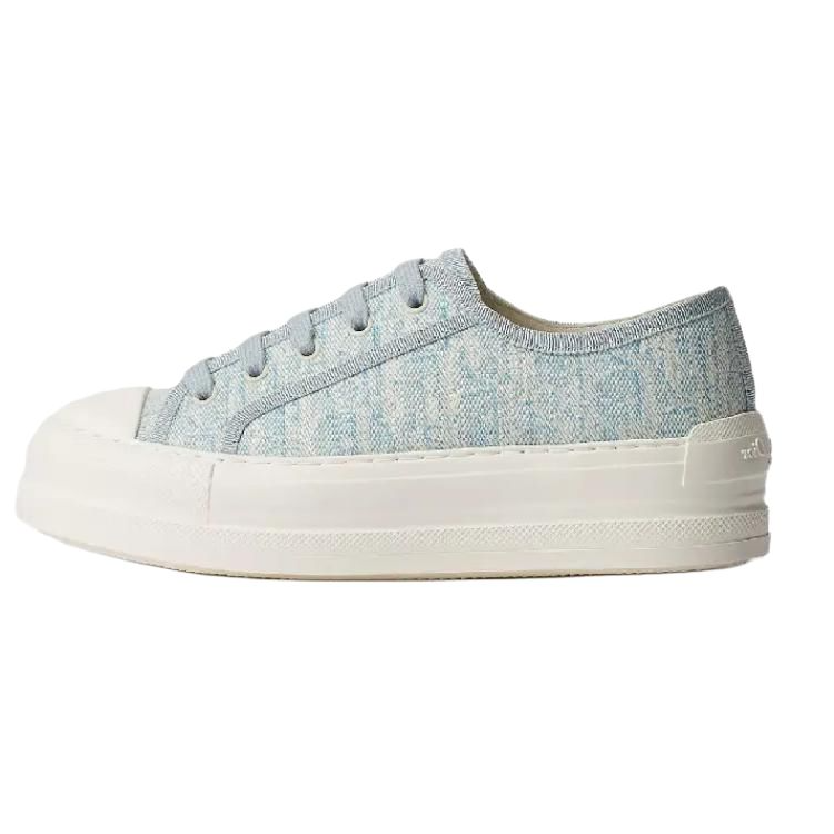 DIOR Walk'n'Dior Oblique Low top Canvas Shoes Women's White & Sky Blue