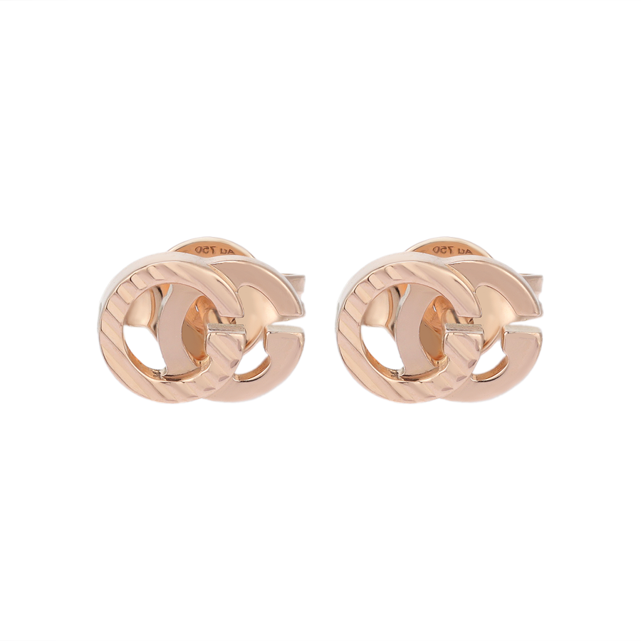 GUCCI GG Running 18K Rose Gold Earrings Unisex Rose Gold