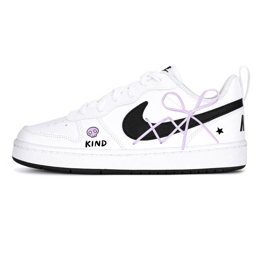Nike Nike Court Borough Steam Rose, Kuroshio Star Cushioning Low top Kids' Skateboarding Shoes Purple White Teenagers