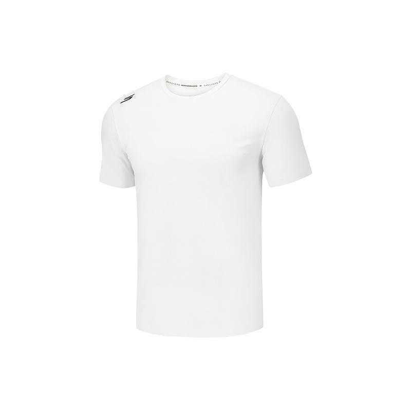 Skechers T Shirts Men's Bright White 0019 Crew Neck Moderate