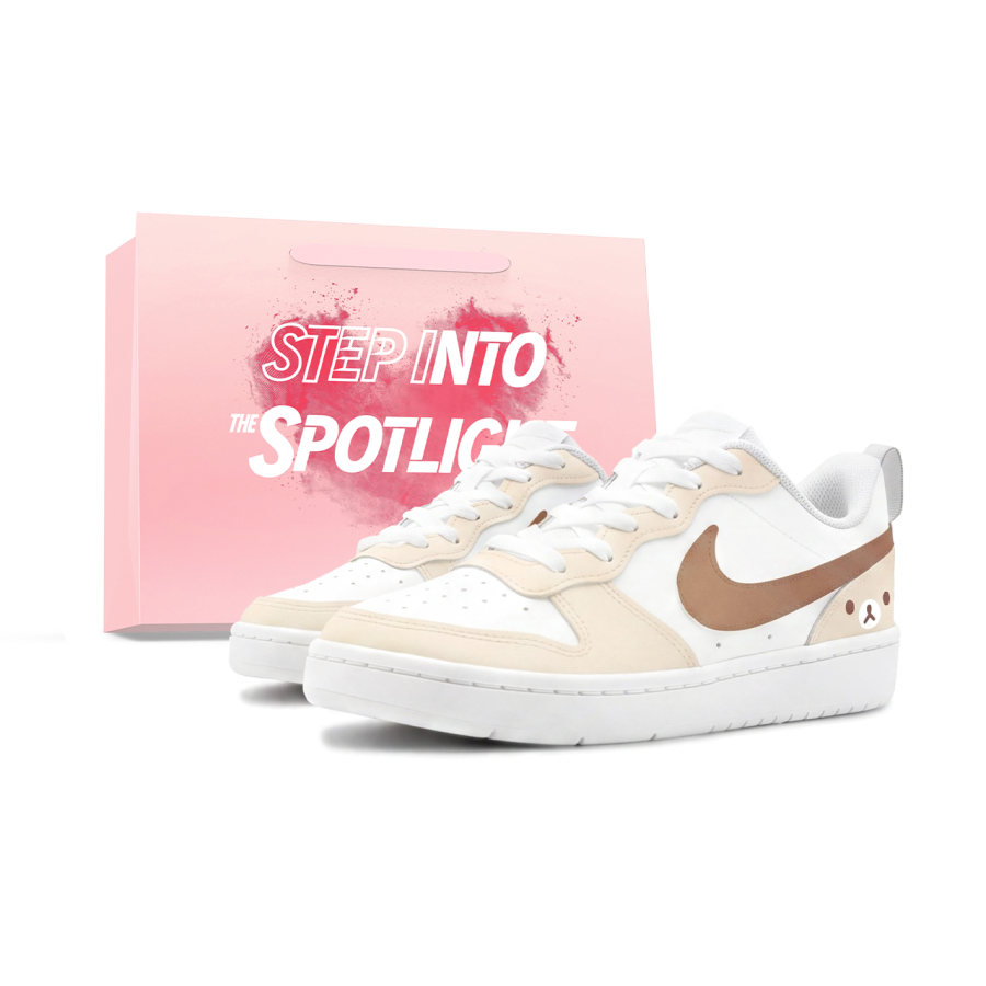 Nike Nike Court Borough 2 Slip Resistant Abrasion Resistant Low top Skateboard Shoes Unisex White Brown
