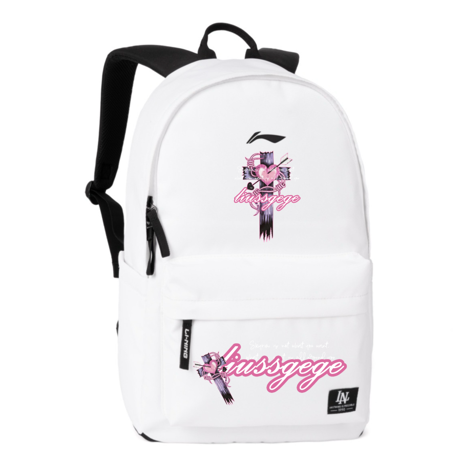 Li-Ning Li Ning Polyester Backpack Regular Unisex Black White