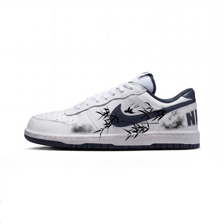 Nike Nike Big Ink Bamboo With Perching Swallows Synthetic Leather Abrasion Resistant Breathable Low top Skateboard Shoes