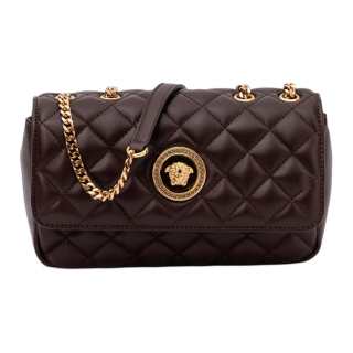 VERSACE Sheepskin Crossbody Bags Unisex Brown